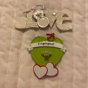 Engaged Christmas ornament free personalization and free gift bag